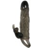 img_53175_d8a3324aa74421ce8e2d6736e919cba5_1.jpg BAILE - BRAVE MAN FUNDA REALISTICA PENE CON RABBIT 16.5 CM NEGRO