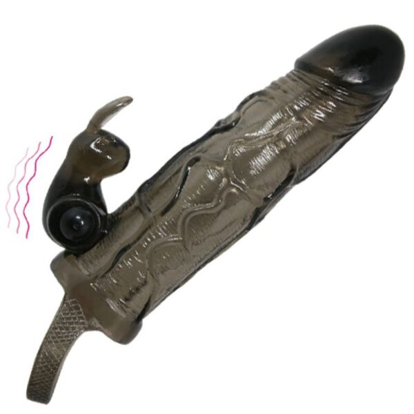 img_53176_18e6bbba148aef16727a928f2bd71b23_1.jpg BAILE - BRAVE MAN FUNDA REALISTICA PENE CON RABBIT 16.5 CM NEGRO