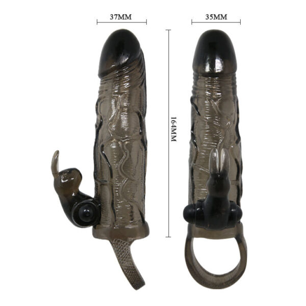 img_53179_273d2b9989d3ac5c832bfa036d96cb98_1.jpg BAILE - BRAVE MAN FUNDA REALISTICA PENE CON RABBIT 16.5 CM NEGRO