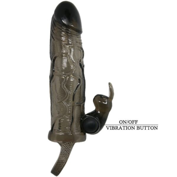 img_53180_8652a96f4b46b287332e68fd09c77250_1.jpg BAILE - BRAVE MAN FUNDA REALISTICA PENE CON RABBIT 16.5 CM NEGRO