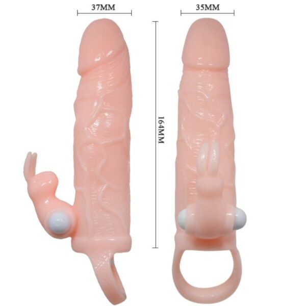 img_53188_66c0947a36188a9f30a9a6ef94aec775_1.jpg BAILE - BRAVE MAN FUNDA PENE CON RABBIT VIBRADOR 16.5 CM NATURAL