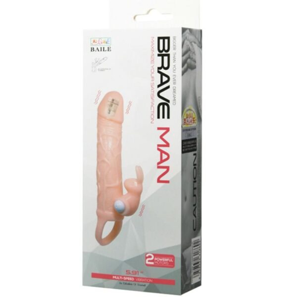 img_53192_ac4ff8594048933595a1701949f6cf3b_1.jpg BAILE - BRAVE MAN FUNDA PENE CON RABBIT VIBRADOR 16.5 CM NATURAL