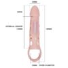 BAILE - FUNDA EXTENSORA PENE CON VIBRACIÓN Y STRAP NATURAL 13.5 CM