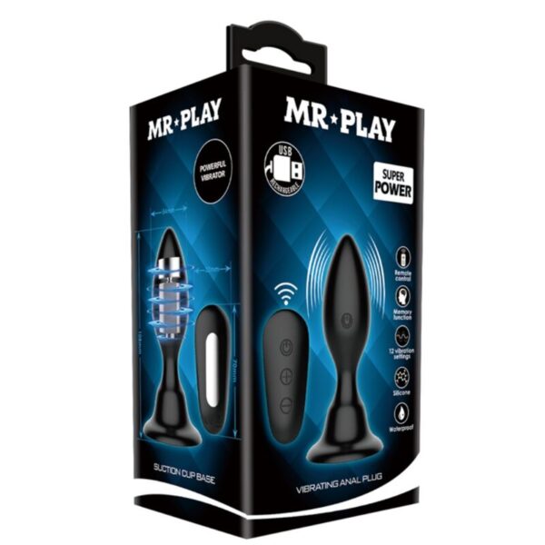 img_93357_3688741f2459d11c610b6c47159ea022_1.jpg MR PLAY - PLUG ANAL CON VIBRACIÓN NEGRO CONTROL REMOTO