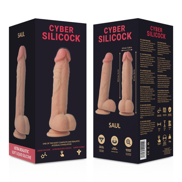 CYBER SILICOCK - SAUL REALÍSTICO SILICONA LÍQUIDA 21 CM -O- 4.2 CM